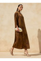 Printed Kaftan Dress with Keyhole Neck - 3
