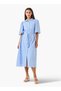 Schiffili Embroidered Women Shirt Dress with Tie-Up Belt Cotton - 3