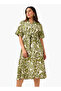 Belted Midi Shirt Dress with Printed Design