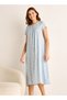 Midi Night Dress Short Sleeves Floral Print Viscose