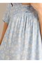 Midi Night Dress Short Sleeves Floral Print Viscose - 4