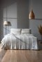 Muslin 100% Cotton Double Washed Duvet Cover Set Non-Ironing Gray Striped - 4