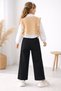 Mi̇ss 797-02-26 Girl's Stone Embroidered Collar Shirt, Knitwear Vest and Wide-Legged Pants 3-Piece Set - 6