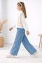 Mi̇ss 797-02-26 Girl's Stone Embroidered Collar Shirt, Knitwear Vest and Wide-Legged Pants 3-Piece Set - 3