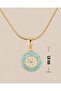 Solev Zircon Stone Evil Eye Beaded Steel Necklace - 2