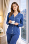 Nena %100 Cotton Collar Front Buttoned Plus Size Women's Pajama Set 14985 - 2