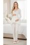 New Season Ecru Stylish Lace Detailed Long Sleeve Special Design Maternity Pajama Set - 3