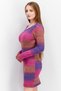 Women U-Neck Long Sleeve Tie Dye Sweater Dress, Multicolor - 3