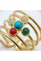 316L Steel Tarnish Resistant Jewelry Gold Color Colorful Ring Design Adjustable Women's Ring - 3