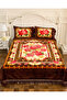 Premium Opulent Floral Velvet Bedding Set of 3 Bedspread 2pcs Pillow case All Season Bedding Set - 3