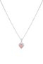 Pink Heart Stone Women's Necklace - Stylish Bijoux Necklace with Zircon Frame
