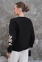 Black Beige Patterned Embroidered Vintage Jacket - 7