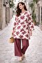 Crinkle fabric top and bottom women's set, oversized - suitable for modest wear - 2