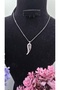 Silver Color Steel Non-Tarnish Necklace with Zircon Stone Detail and Wing Figure - 2