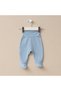 Newborn Girl and Boy Baby Unisex Single Bottom Wear with Booties 0-3 Months Cotton Newborn Pajama Bottoms Blue - 7