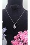 Silver Color Steel Non-Tarnish Necklace with Zircon Stone Detail and Snowflake Figure - 2