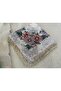 Handmade Patterned Hand Embroidered Cheesecloth with Ring Beads on the Writing Edge Yemeni, Scarf, 4 Sides Embroidered - 2