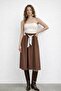 Women's Tie Detailed Long Skirt - 4