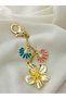 Flower Themed Bag Charm Gold Color Enamel Oyster-Lotus Flower - 3