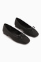 Fridah Black Bow Detailed Blunt Toe Women's Ballerinas - 3