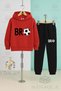 3-Piece Children's Unisex Bro Top Yazi Black Printed Hooded Tracksuit Set - 4