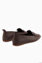 Novin Genuine Leather Brown Blunt Toe Women's Ballerinas - 7