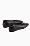 Elisa Black Laser Cut Blunt Toe Summer Ballerinas - 5