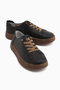 Judi Genuine Leather Black Comfortable Sole Women's Summer Sneakers