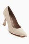 Helen Genuine Leather Beige Women's Heeled Shoes Stiletto