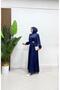Vera Satin Brooch Detailed Hijab Evening Dress - 5