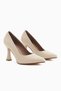 Helen Genuine Leather Beige Women's Heeled Shoes Stiletto - 3