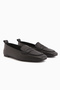 Novin Genuine Leather Black Blunt Toe Women's Ballerinas - 6