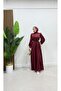 Vera Satin Brooch Detailed Hijab Evening Dress - 5
