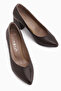 Ferida Genuine Leather Brown Thick Heeled Women's Shoes - 4