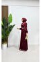 Vera Satin Brooch Detailed Hijab Evening Dress - 4