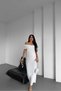 Fit Boucle Madonna Collar Maxi Length Knitwear Dress Av3604