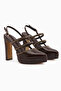 Milea Brown Staple Detailed Women's Platform Heeled Shoes - 3