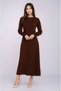 Women's Long Sleeve Crew Neck Asymmetrical Hem Knitwear Sporty Stylish Dress - 4
