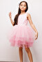 Pink Mermaid Patterned Tulle Skirted Girl's Dress - Carey