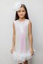White Sequined Skirt with Ruffles Sleeveless Girls' Dress - Kinsey - 2