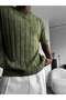 Vintage Look Crew Neck Knitwear Relaxed Fit Acid Wash Knitted T-Shirt