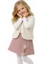 Girl's Star Detailed Shorts, Skirt, Plush Vest, Long Sleeve Bodysuit, Three-Piece Set - 3