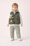 Baby Boy 3-Piece Set 9-24 Months Inflatable Vest 100% Cotton Sweatshirt Gabardine Pants
