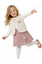 Girl's Star Detailed Shorts, Skirt, Plush Vest, Long Sleeve Bodysuit, Three-Piece Set - 4