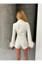 Atlas Fabric Feather Detailed Mini Shorts Jumpsuit White - 5