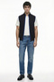 Half Fisherman Zippered Wool Knitwear Vest - Black - Cobalt Blue - 2