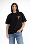 Unisex Comme Des Garçons Heart Pattern Front Printed Oversize Thick Fabric Relaxed Cut Cotton T-Shirt - 2
