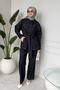 Comfortable Cut, Tie-Dye Detailed, Hijab-Friendly Women's Denim Suit 3154 – Special Series - 3