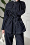 Comfortable Cut, Tie-Dye Detailed, Hijab-Friendly Women's Denim Suit 3154 – Special Series - 5