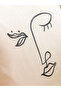 Beige Face Embroidered Cushion Cover 45X45 cm - 2